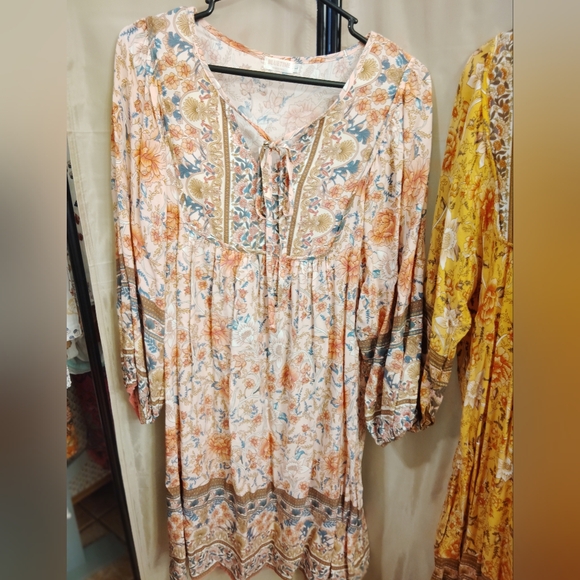 3 Floral Bohemian Women Dresses Multicolor - Picture 3 of 7